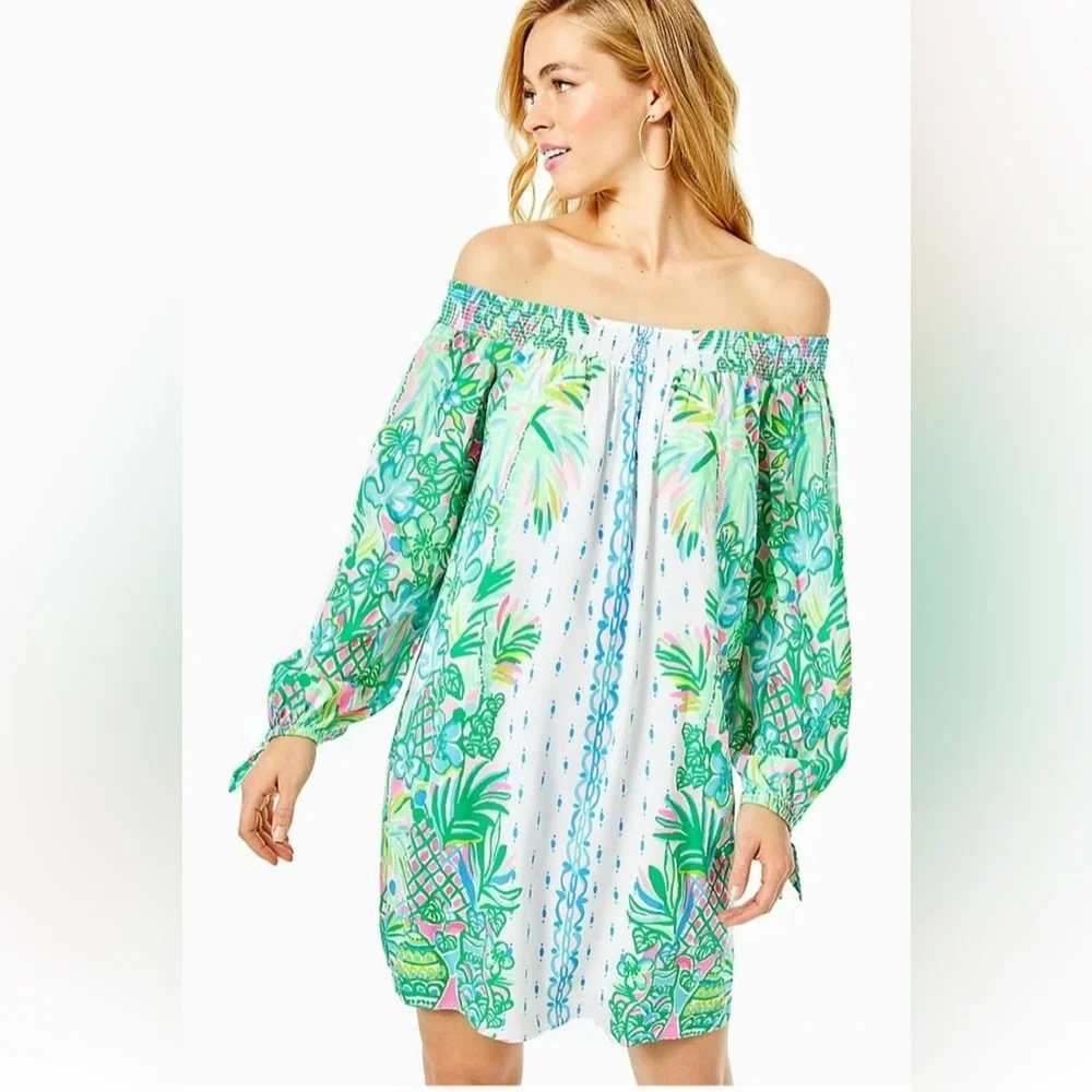 Lilly Pulitzer Maryellen off the Shoulder Dress - Picture 13 of 13